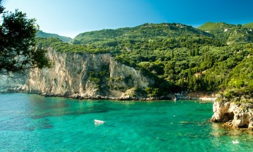 Paleokastritsa bay, Corfu Island, Greece