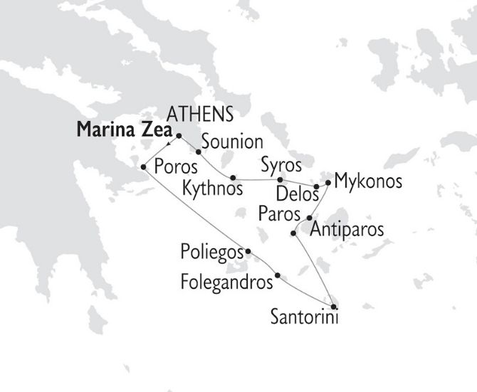 Jewels of the Cyclades map