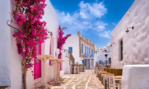 Paros streets in Naoussa Greece