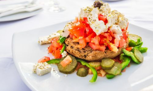 Dakos, salad, Crete