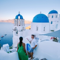 Couple in Santorini