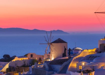 Romantic Greek Sunset Desktop