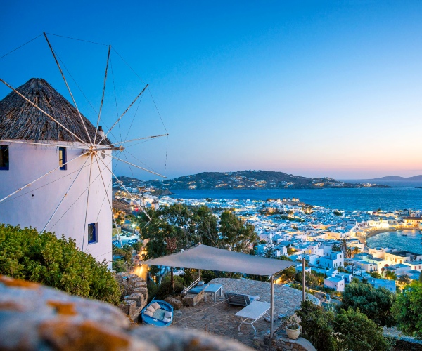 Mykonos at night