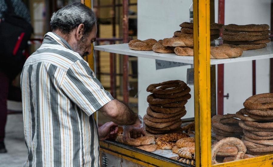Man working at a bakery in Greece