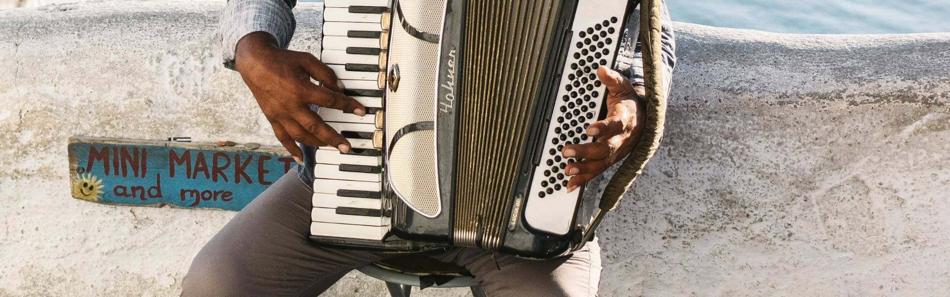 Greek man playing instrument