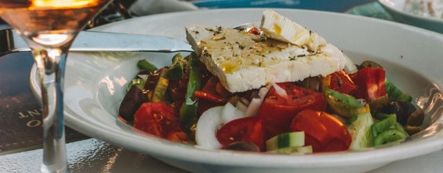 Plate of Greek food