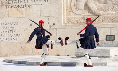 The Changing of the Guard in Athens at Syntagma Square