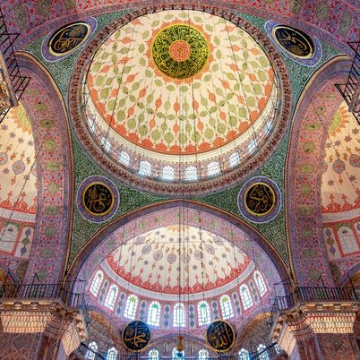 Colourful mosque interior Istanbul